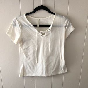 Small Laced Front Side/White T-Shirt
